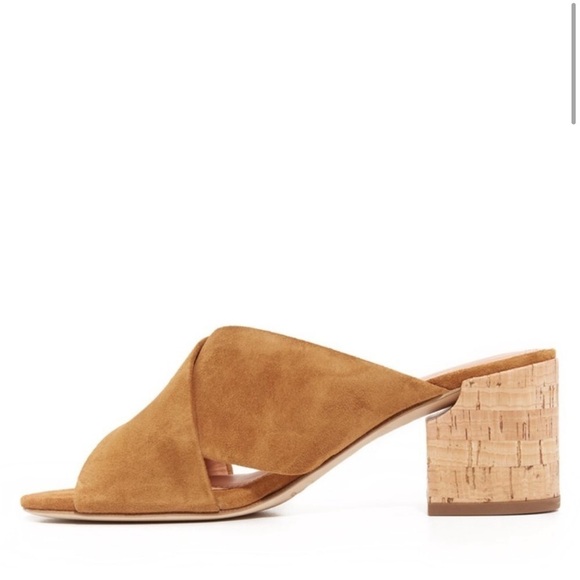 Sigerson Morrison / NEW Rhoda MAGENTA PINK Suede Crisscross Heel Mules Sandals 8 - Picture 3 of 7